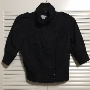 Max Love Black Zip Up Jacket Size Small